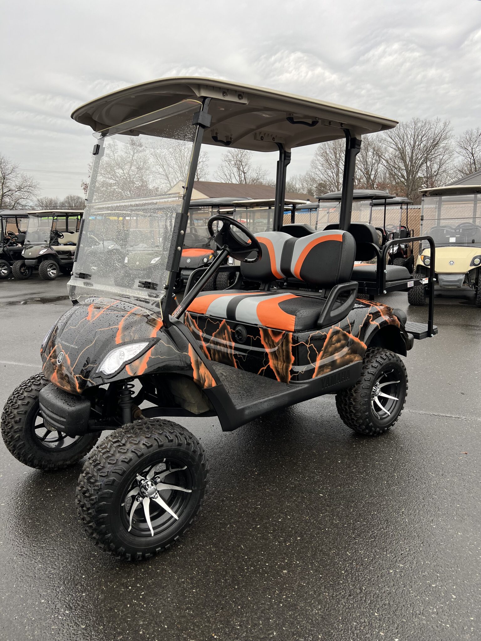2014 Yamaha Drive 48 volt electric Custom Golf Cart, 6" lift, Orange