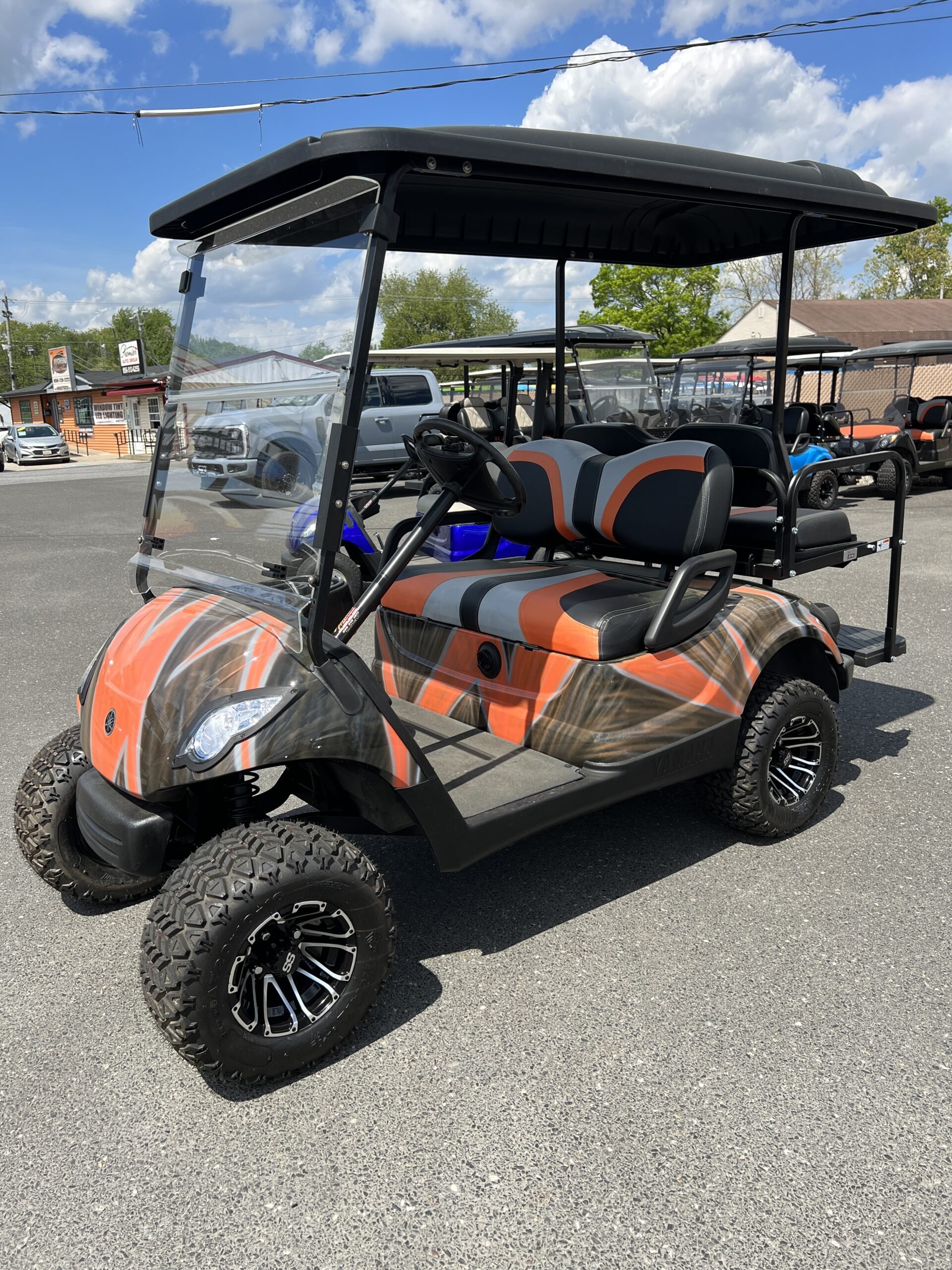 2014 Yamaha Drive 48 volt electric custom golf cart, Orange/Black ...