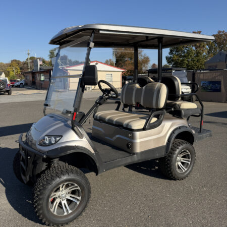 2022 Used Icon I40L Champagne street legal LSV golf cart with tan two-tone seats
